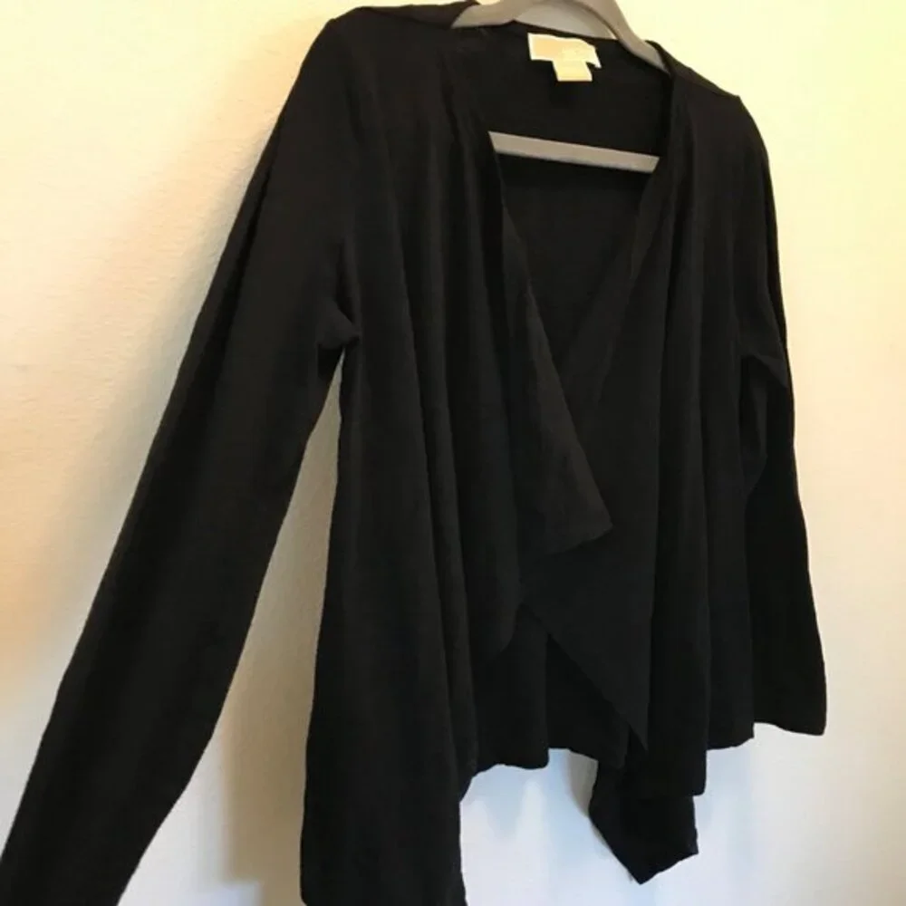 Michael Michael Kors Women's Black Lightweight Waterfall‎ Cardigan Size Petite M